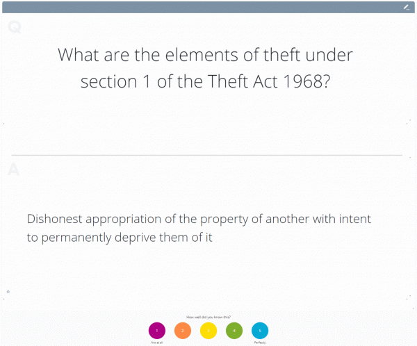 Criminal Law SQE Flashcards